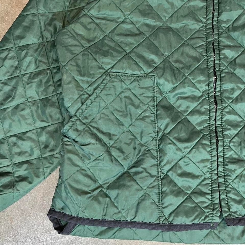 Vintage Codet Quilted Liner Jacket Mens Green Diamond Quilt Full Zip Bomber L - Picture 4 of 7